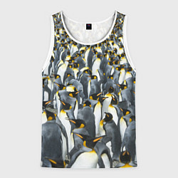 Майка-безрукавка мужская Пингвины Penguins, цвет: 3D-белый