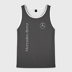 Майка-безрукавка мужская Mercedes карбоновые полосы, цвет: 3D-белый