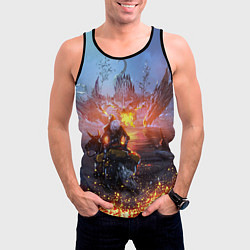 Майка-безрукавка мужская ELDEN RING БИТВА С ДРАКОНОМ, цвет: 3D-черный — фото 2