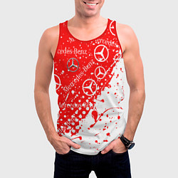 Майка-безрукавка мужская Mercedes Паттерн Брызги красок, цвет: 3D-красный — фото 2