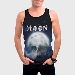Майка-безрукавка мужская Moon - череп, цвет: 3D-черный — фото 2