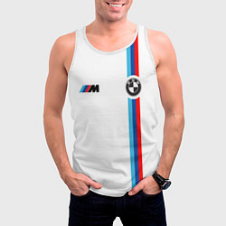 Майка-безрукавка мужская БМВ 3 STRIPE BMW WHITE, цвет: 3D-белый — фото 2
