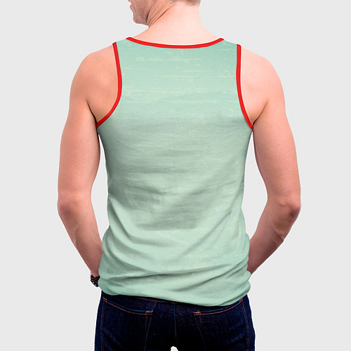 Мужская майка без рукавов Лама в маске / 3D-Красный – фото 4