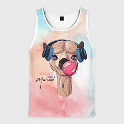 Майка-безрукавка мужская Young musical, цвет: 3D-белый