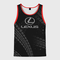 Майка-безрукавка мужская Lexus следы шин, цвет: 3D-красный
