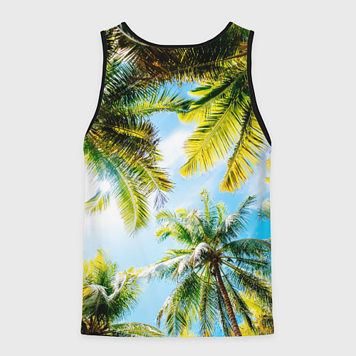 Мужская майка без рукавов Пальмы под солнцем / 3D-Черный – фото 2
