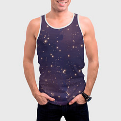 Майка-безрукавка мужская Звездное ночное небо Галактика Космос, цвет: 3D-белый — фото 2