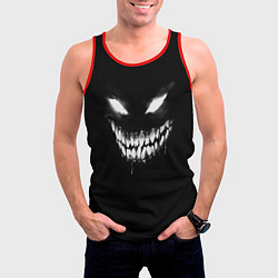 Майка-безрукавка мужская Неоновое лицо монстра, цвет: 3D-красный — фото 2