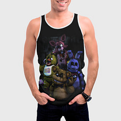 Майка-безрукавка мужская Five Nights at Freddys - FNAF персонажи игры, цвет: 3D-белый — фото 2