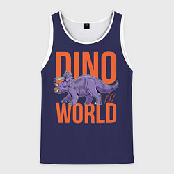 Майка-безрукавка мужская Dino World, цвет: 3D-белый