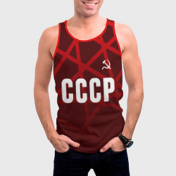Майка-безрукавка мужская СССР КРАСНЫЕ ЛИНИИ, цвет: 3D-красный — фото 2