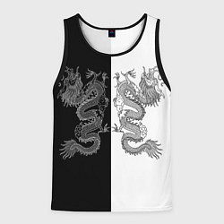 Мужская майка без рукавов Double Dragon Дракон Чб