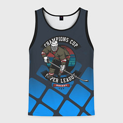 Майка-безрукавка мужская Хоккей супер лига, цвет: 3D-черный
