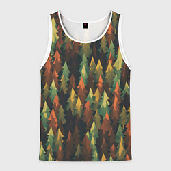 Майка-безрукавка мужская Spruce forest, цвет: 3D-белый