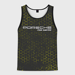 Майка-безрукавка мужская PORSCHE Pro Racing Соты, цвет: 3D-черный