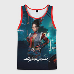 Майка-безрукавка мужская Panam cyberpunk 2077, цвет: 3D-красный