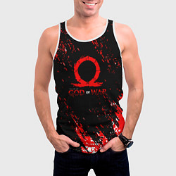 Майка-безрукавка мужская God of war брызги, цвет: 3D-белый — фото 2