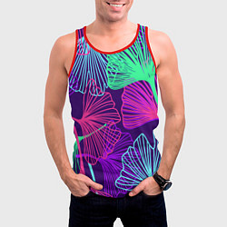 Майка-безрукавка мужская Neon color pattern Fashion 2023, цвет: 3D-красный — фото 2