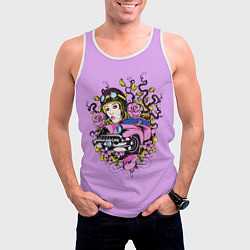 Майка-безрукавка мужская ДЕВУШКА ГОНЩИЦА, цвет: 3D-белый — фото 2