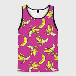 Майка-безрукавка мужская Banana pattern Summer Color, цвет: 3D-черный