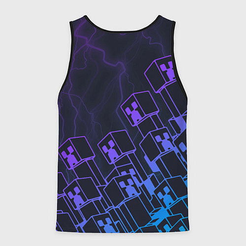 Мужская майка без рукавов Minecraft CREEPER NEON / 3D-Черный – фото 2