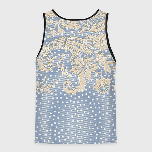 Мужская майка без рукавов Кружево и горошек / 3D-Черный – фото 2