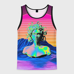 Мужская майка без рукавов Gorgon Medusa Vaporwave Neon Mountains