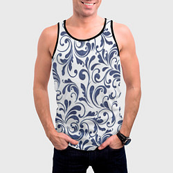 Майка-безрукавка мужская Гжелевый рисунок, цвет: 3D-черный — фото 2