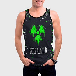 Майка-безрукавка мужская Stalker сталкер брызги, цвет: 3D-черный — фото 2
