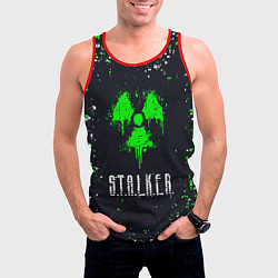 Майка-безрукавка мужская Stalker сталкер брызги, цвет: 3D-красный — фото 2