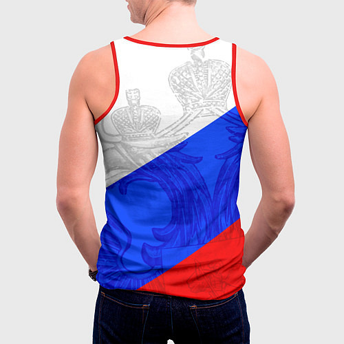 Мужская майка без рукавов RUSSIA - SPORTWEAR - ТРИКОЛОР / 3D-Красный – фото 4