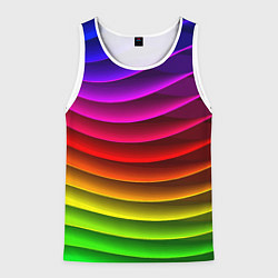 Майка-безрукавка мужская Color line neon pattern Abstraction Summer 2023, цвет: 3D-белый