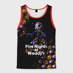 Майка-безрукавка мужская Five Nights at Freddys Луна паттерн, цвет: 3D-красный