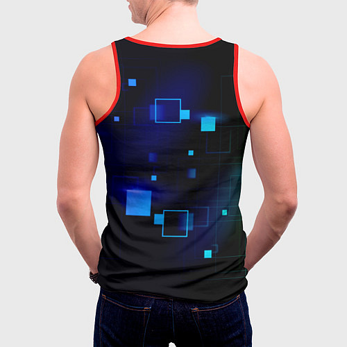 Мужская майка без рукавов ROBLOX неоновые кубики / 3D-Красный – фото 4