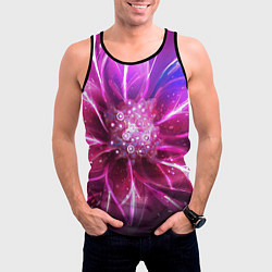 Майка-безрукавка мужская Неоновый Цветок Neon Flower, цвет: 3D-черный — фото 2
