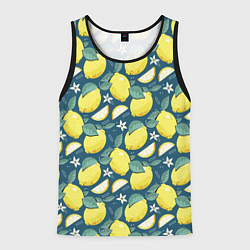 Майка-безрукавка мужская Cute lemon pattern, цвет: 3D-черный
