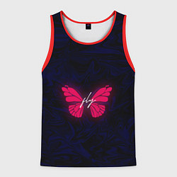 Майка-безрукавка мужская Бабочка неон FLY, цвет: 3D-красный