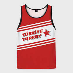 Майка-безрукавка мужская Надпись Турция на турецком и английском языках, цвет: 3D-черный