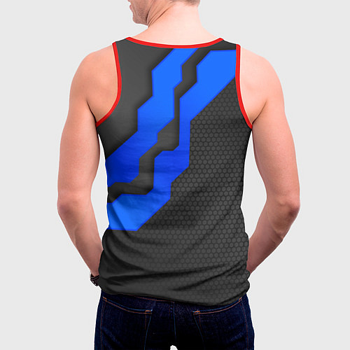 Мужская майка без рукавов SUBARU - СУБАРУ ТЕХНОЛОГИЧЕСКАЯ БРОНЯ / 3D-Красный – фото 4