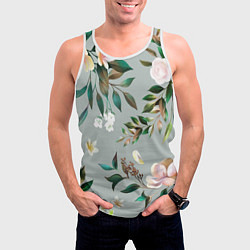 Майка-безрукавка мужская Цветы Цветочный Букет, цвет: 3D-белый — фото 2