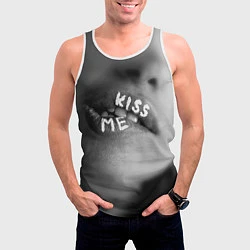 Майка-безрукавка мужская Kiss- me, цвет: 3D-белый — фото 2