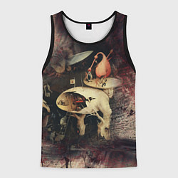 Майка-безрукавка мужская Иероним Босх Сад земных наслаждений Фрагмент Hiero, цвет: 3D-черный