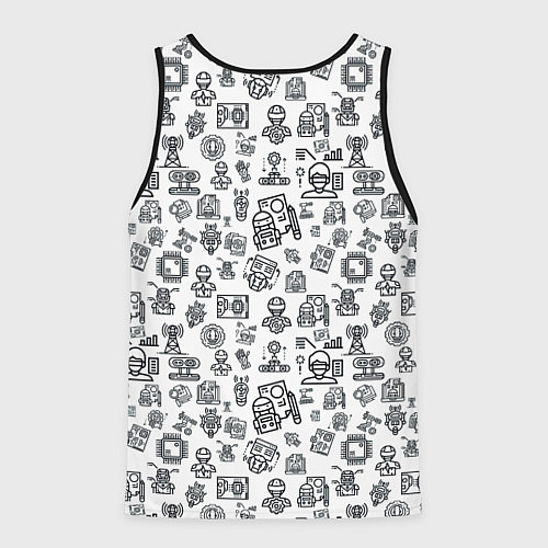 Мужская майка без рукавов ПРОФЕССИЯ РОБОТОТЕХНИКА / 3D-Черный – фото 2