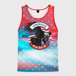 Майка-безрукавка мужская Американский орел USA, цвет: 3D-красный