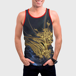 Майка-безрукавка мужская Фрактальная футуристическая композиция Абстракция, цвет: 3D-красный — фото 2