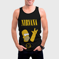 Майка-безрукавка мужская NIRVANA ГОМЕР СИМПСОН, SIMPSONS, цвет: 3D-черный — фото 2