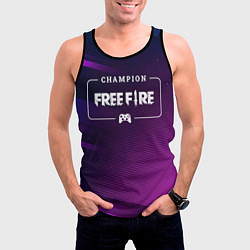 Майка-безрукавка мужская Free Fire Gaming Champion: рамка с лого и джойстик, цвет: 3D-черный — фото 2