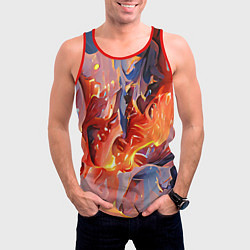 Майка-безрукавка мужская Lava & flame, цвет: 3D-красный — фото 2