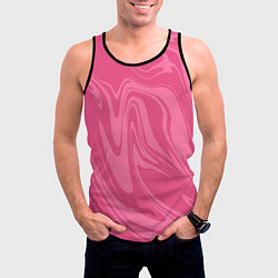 Майка-безрукавка мужская РОЗОВЫЕ РАЗВОДЫ КРАСКИ МРАМОРНЫЙ, цвет: 3D-черный — фото 2