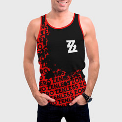Майка-безрукавка мужская Zenless Zone Zero капля арт, цвет: 3D-красный — фото 2